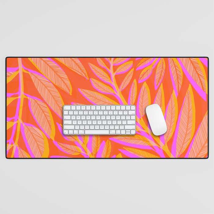 Hot Tropics II - Vertical Pink Orange Palette Desk Mat Gallery Image 1