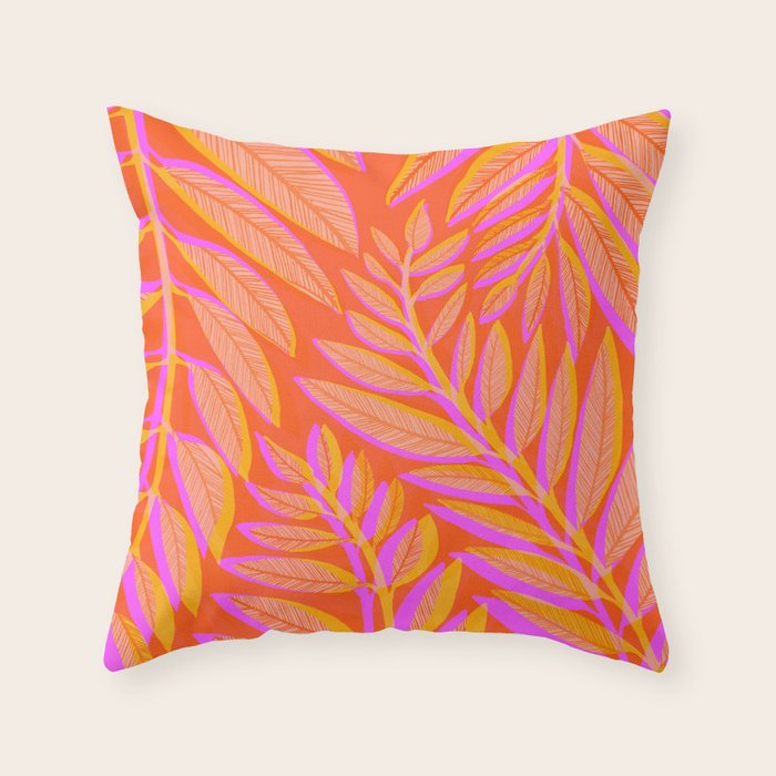 Hot Tropics II - Vertical Pink Orange Palette Throw Pillow Gallery Image 6
