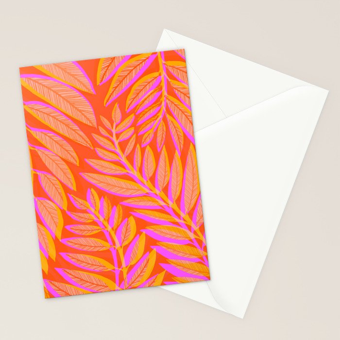 Hot Tropics II - Vertical Pink Orange Palette Stationery Card Gallery Image 2