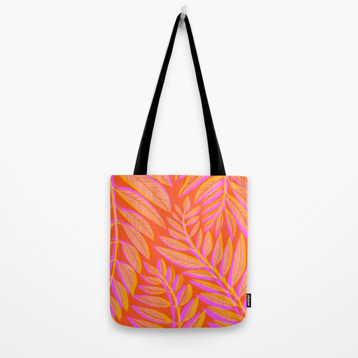 Hot Tropics II - Vertical Pink Orange Palette Tote Bag Gallery Image 2