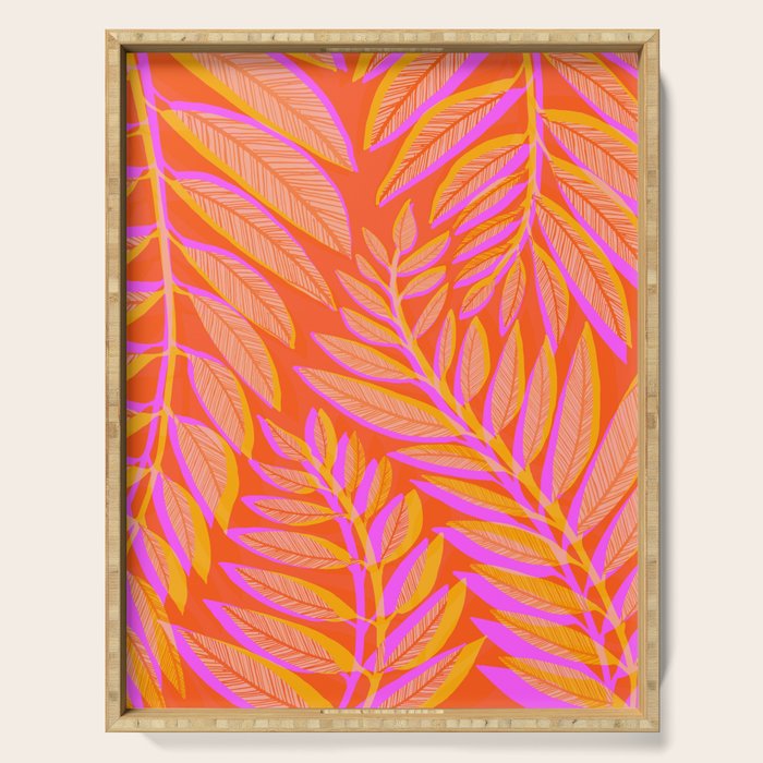 Hot Tropics II - Vertical Pink Orange Palette Serving Tray Gallery Image 1