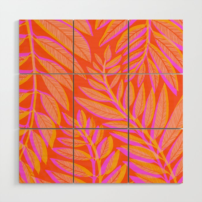 Hot Tropics II - Vertical Pink Orange Palette Wood Wall Art Gallery Image 1