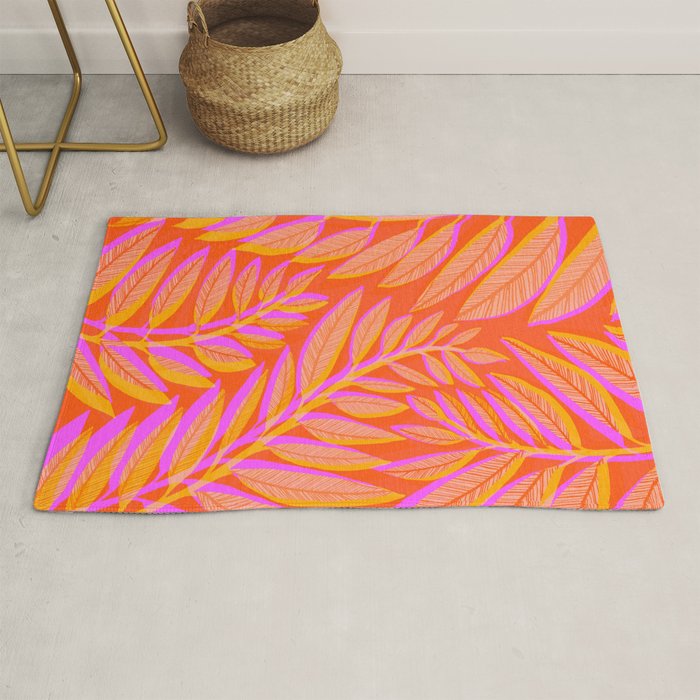 Hot Tropics II - Vertical Pink Orange Palette Rug Gallery Image 1