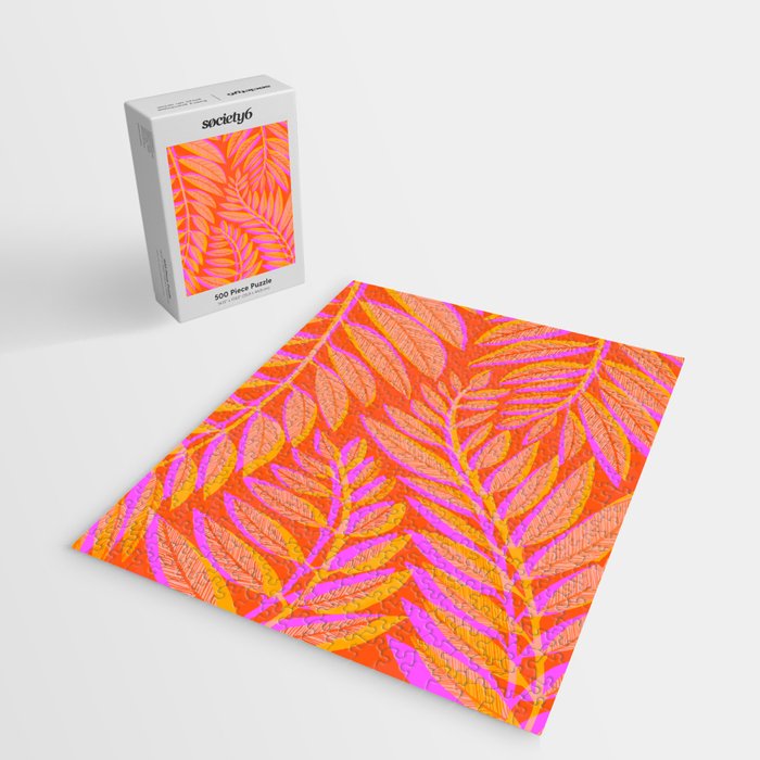 Hot Tropics II - Vertical Pink Orange Palette Jigsaw Puzzle Gallery Image 2