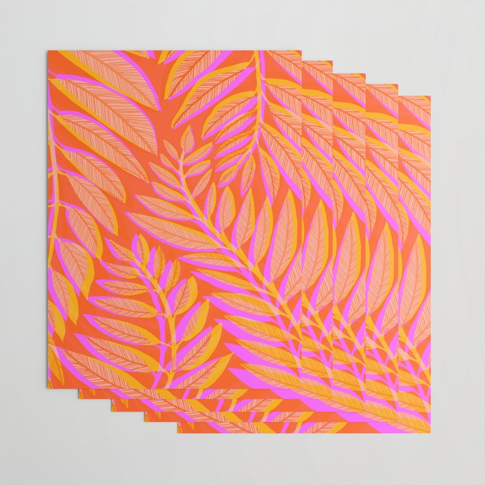 Hot Tropics II - Vertical Pink Orange Palette Wrapping Paper Gallery Image 3