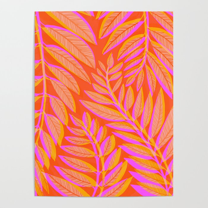 Hot Tropics II - Vertical Pink Orange Palette Poster Gallery Image 1
