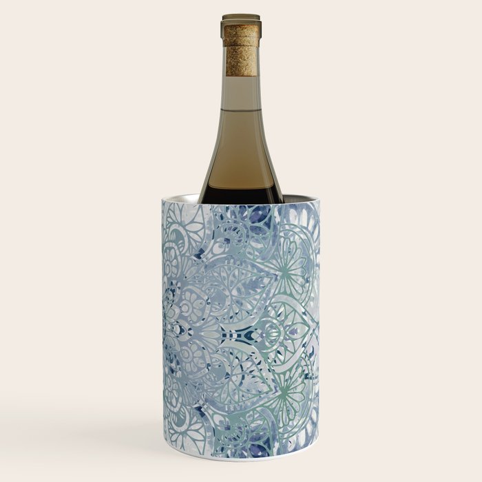 Yoga, Mandala, Green and Blue, Wall Art Boho Wine Chiller Gallery Image 3