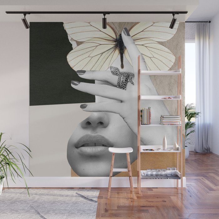 collage art / butterfly 2 Wall Mural Gallery Image 1