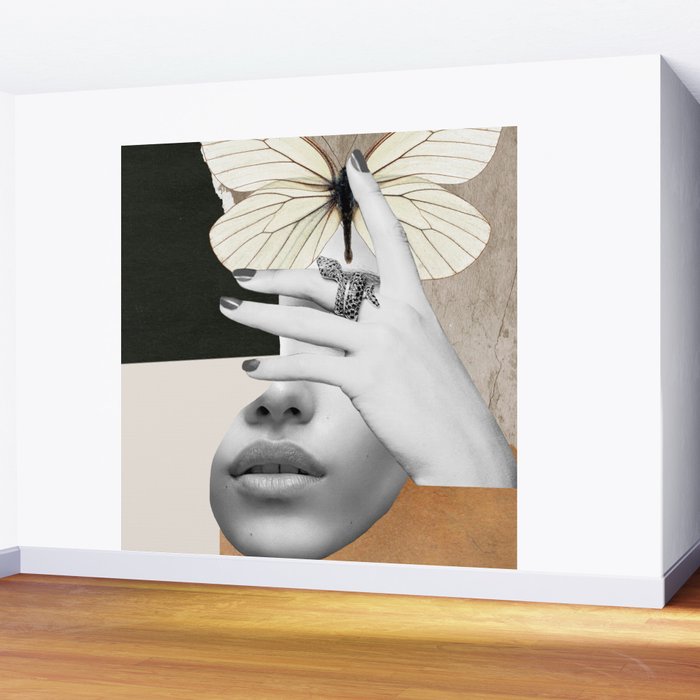 collage art / butterfly 2 Wall Mural Gallery Image 2