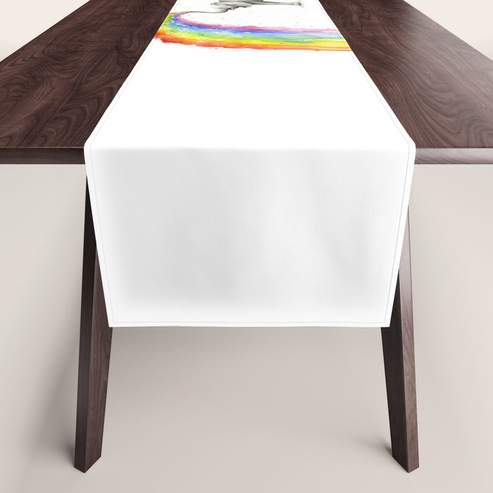 Baby Elephant Spraying Rainbow Table Runner Gallery Image 1