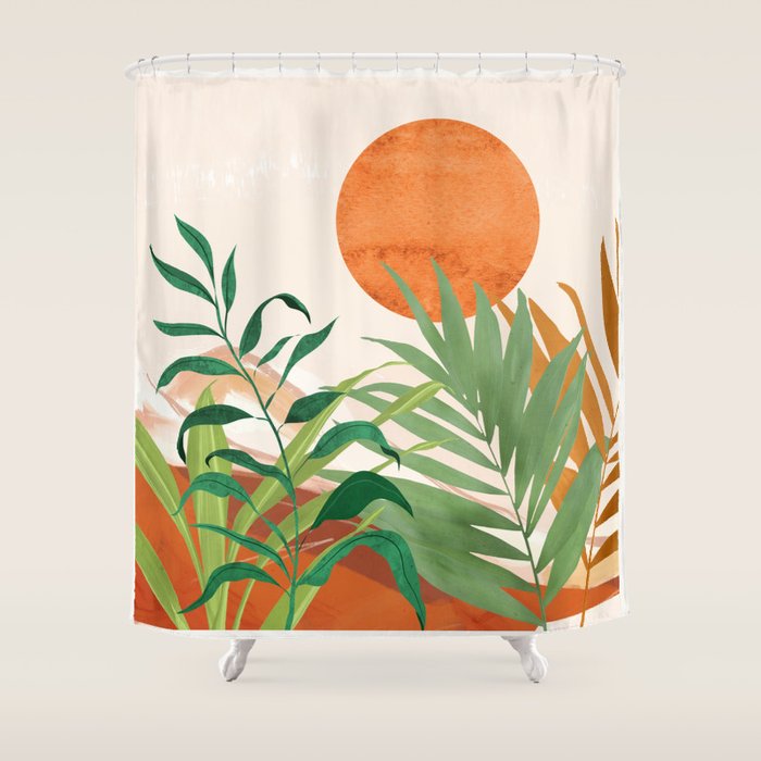 Abstract Art Tropical Garden 16 Shower Curtain Gallery Image 1
