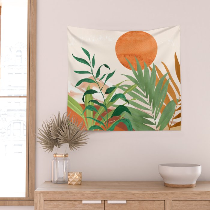 Abstract Art Tropical Garden 16 Wall Tapestry Gallery Image 2