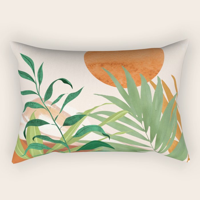 Abstract Art Tropical Garden 16 Rectangular Pillow Gallery Image 2