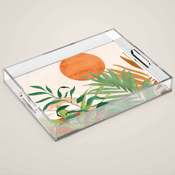 Abstract Art Tropical Garden 16 Acrylic Tray Gallery Image 1