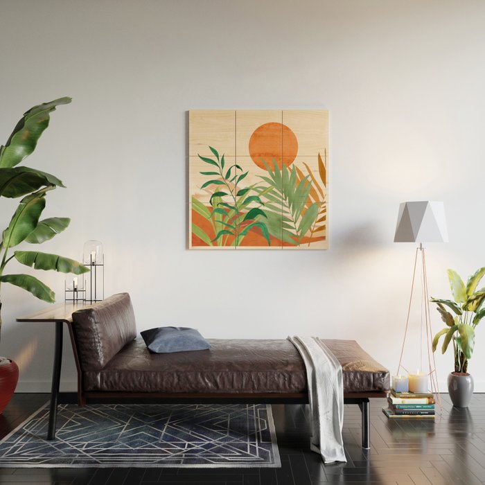 Abstract Art Tropical Garden 16 Wood Wall Art Gallery Image 2