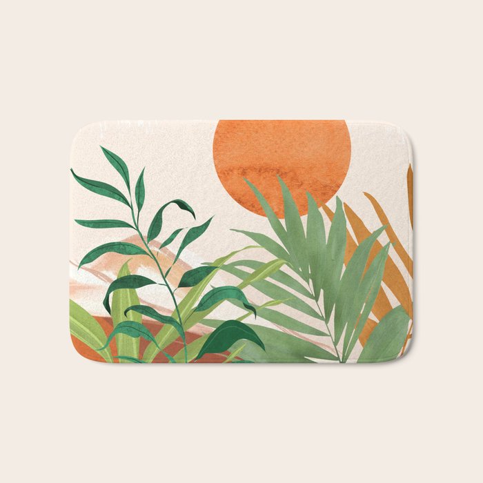Abstract Art Tropical Garden 16 Bath Mat Gallery Image 1