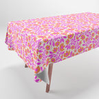 Tropical Blooms Pattern - Pink and Orange Tablecloth Gallery Image 1