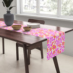 Tropical Blooms Pattern - Pink and Orange Table Runner Gallery Image 2