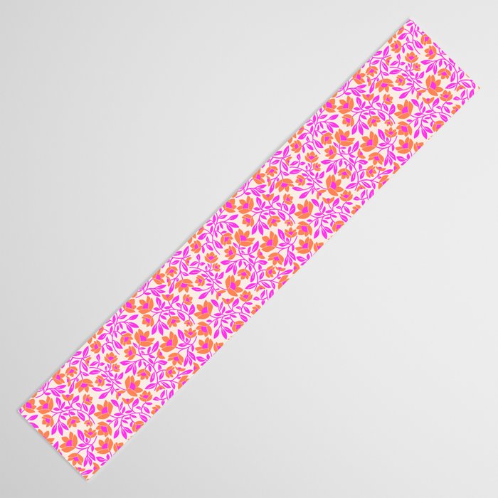Tropical Blooms Pattern - Pink and Orange Table Runner Gallery Image 3