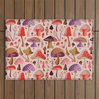 Mushroom Collection â Pink Outdoor Rug Gallery Image 1