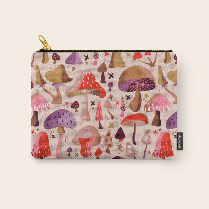 Mushroom Collection â Pink Carry All Pouch Gallery Image 1