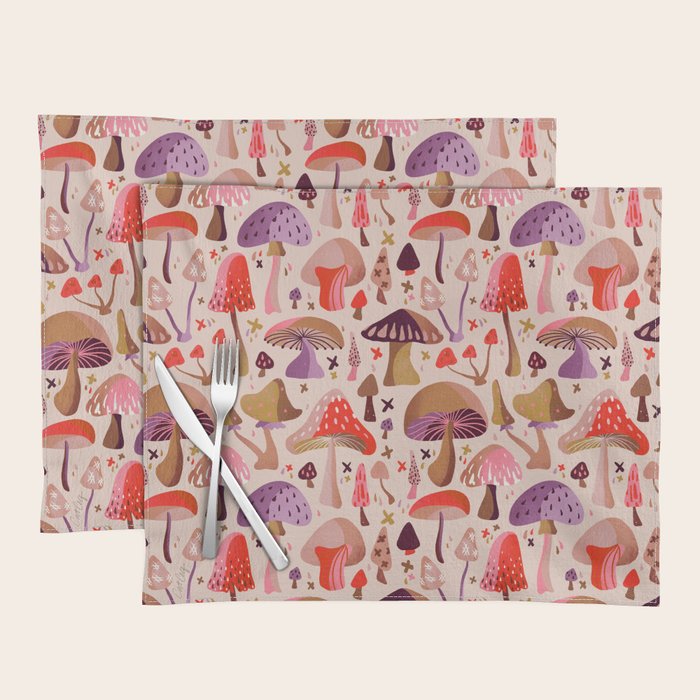 Mushroom Collection â Pink Placemat Gallery Image 1