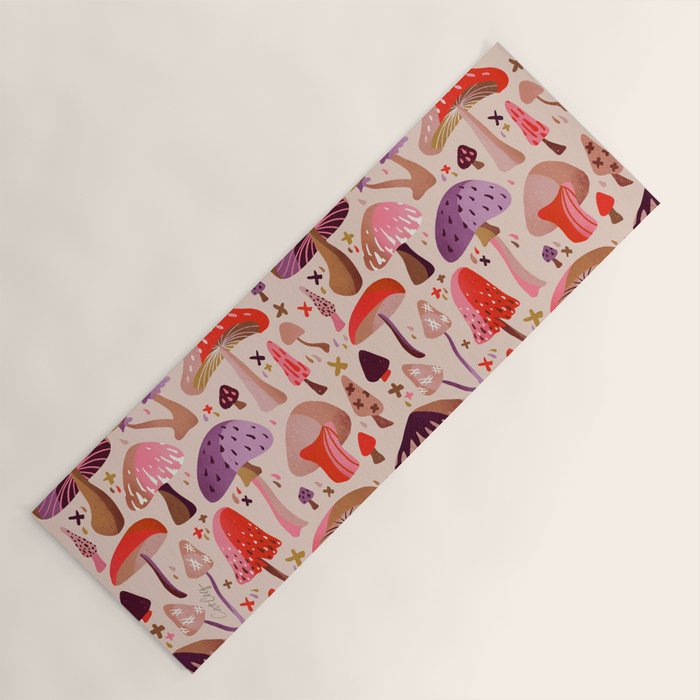 Mushroom Collection â Pink Yoga Mat Gallery Image 1