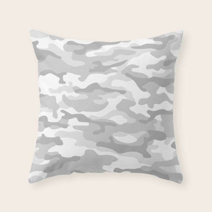 Snow Camo Throw Pillow Gallery Image 1