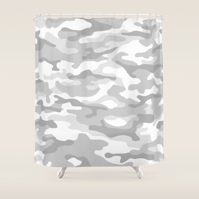 Snow Camo Shower Curtain Gallery Image 1