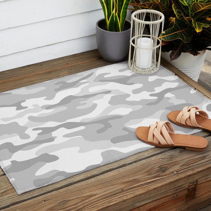 Snow Camo Outdoor Rug Gallery Image 2