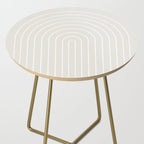 Minimal Arch II Natural Off White Modern Geometric Lines Side Table Gallery Image 2