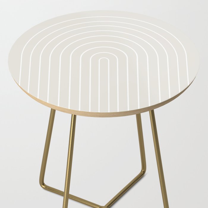Minimal Arch II Natural Off White Modern Geometric Lines Side Table Gallery Image 2