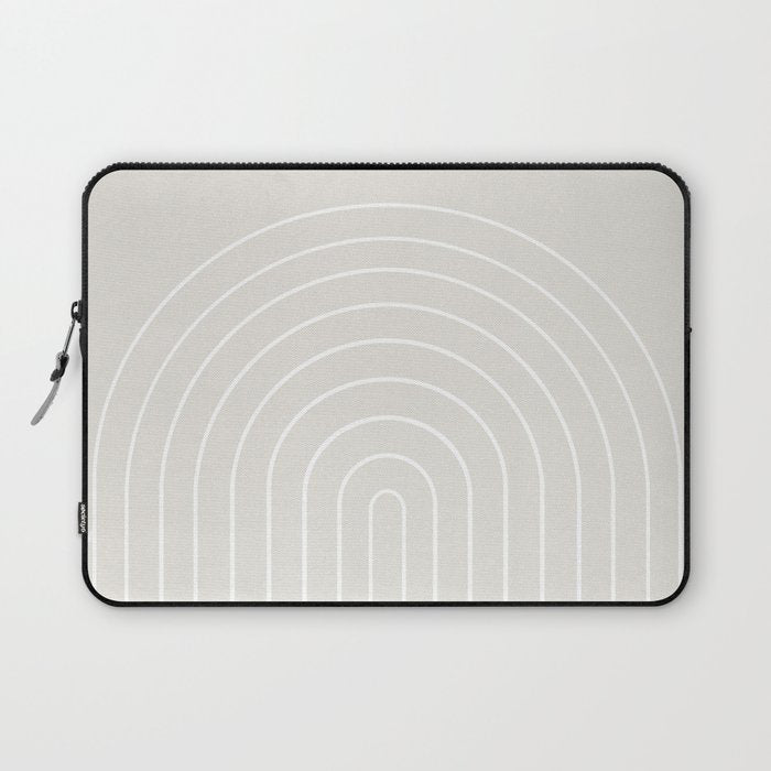 Minimal Arch II Natural Off White Modern Geometric Lines Laptop Sleeve Gallery Image 1