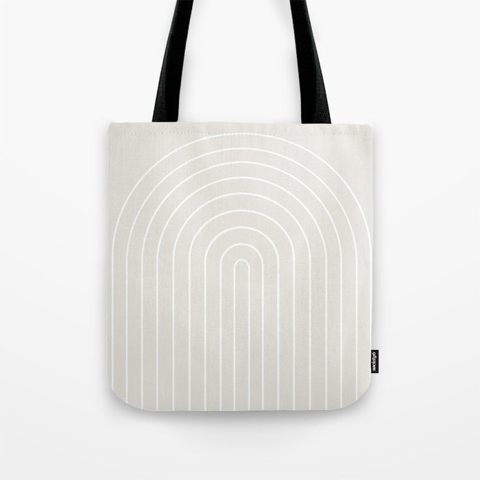Minimal Arch II Natural Off White Modern Geometric Lines Tote Bag Gallery Image 1