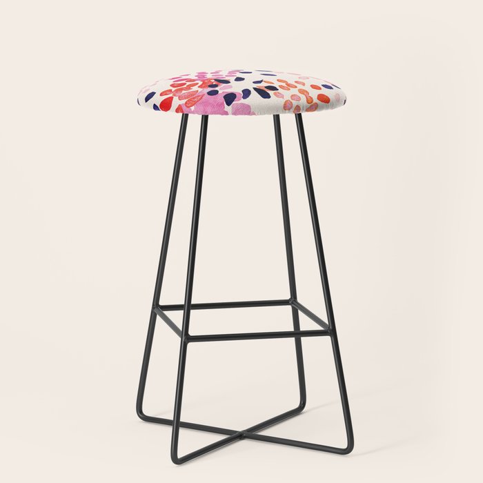 Flower abstract, watercolor floral pattern Stool Gallery Image 1