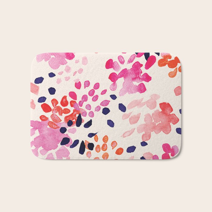 Flower abstract, watercolor floral pattern Bath Mat Gallery Image 1
