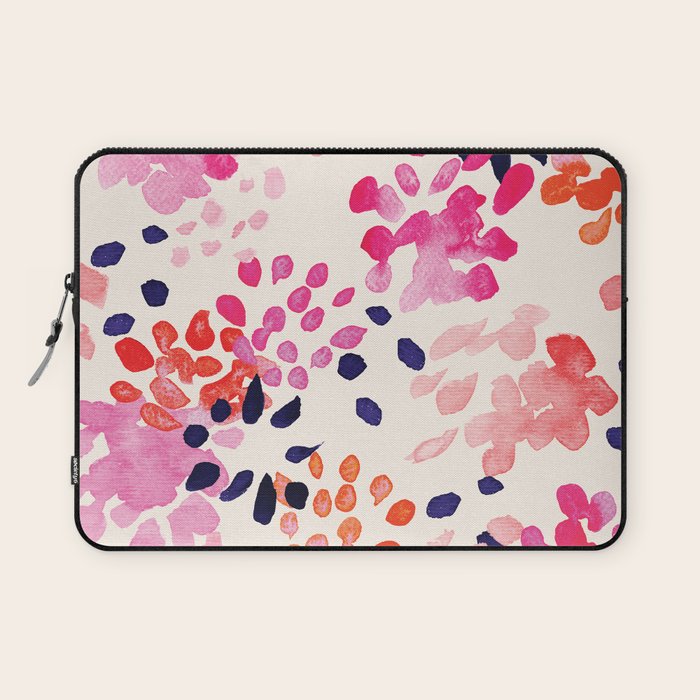 Flower abstract, watercolor floral pattern Laptop Sleeve Gallery Image 1