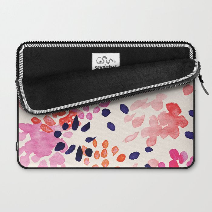 Flower abstract, watercolor floral pattern Laptop Sleeve Gallery Image 2