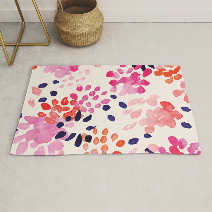 Flower abstract, watercolor floral pattern Rug Gallery Image 1