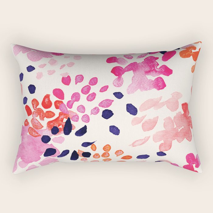 Flower abstract, watercolor floral pattern Rectangular Pillow Gallery Image 1