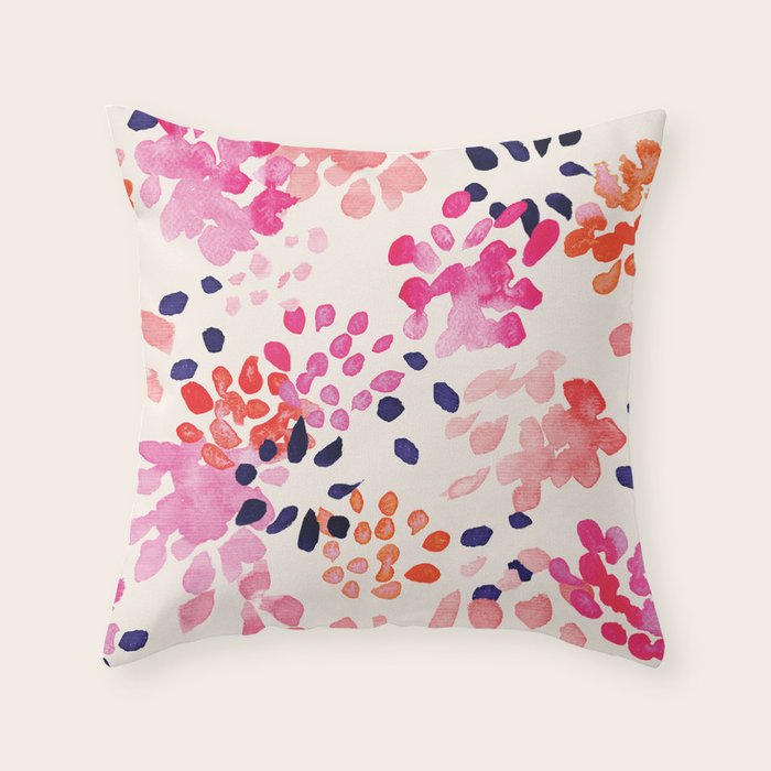 Flower abstract, watercolor floral pattern Throw Pillow Gallery Image 6