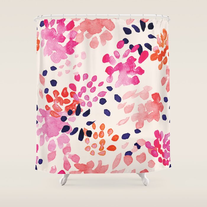 Flower abstract, watercolor floral pattern Shower Curtain Gallery Image 1