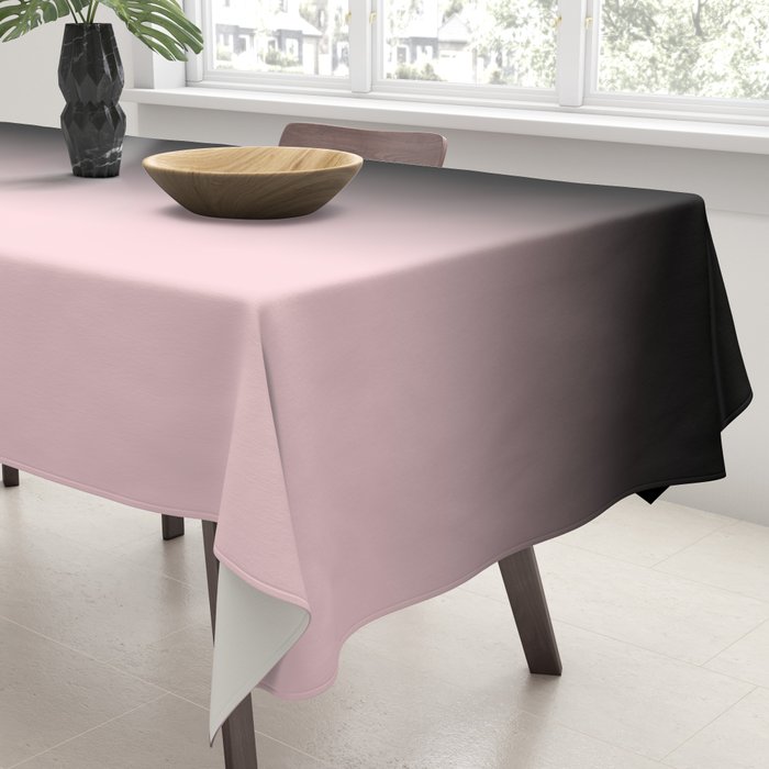 Modern abstract elegant black blush pink gradient pattern Tablecloth Gallery Image 3