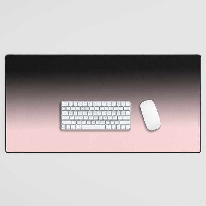 Modern abstract elegant black blush pink gradient pattern Desk Mat Gallery Image 1