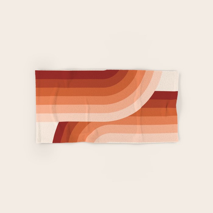 Mid Century Modern Geometric 89 in Terracotta Shades (Rainbow Abstract) Bath Towel Gallery Image 1