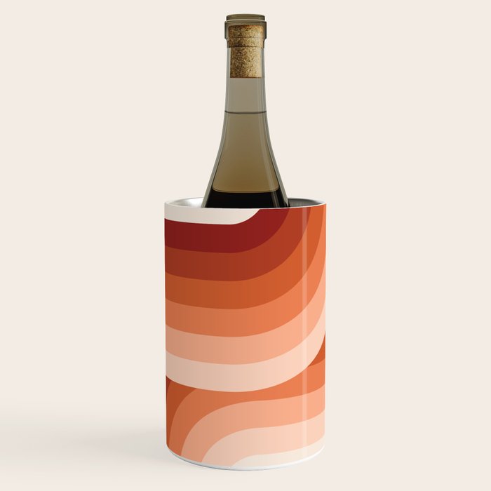 Mid Century Modern Geometric 89 in Terracotta Shades (Rainbow Abstract) Wine Chiller Gallery Image 1