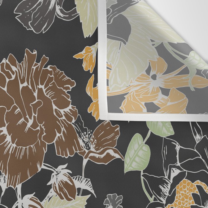 Vintage Midnight Florals Wall Tapestry Gallery Image 3