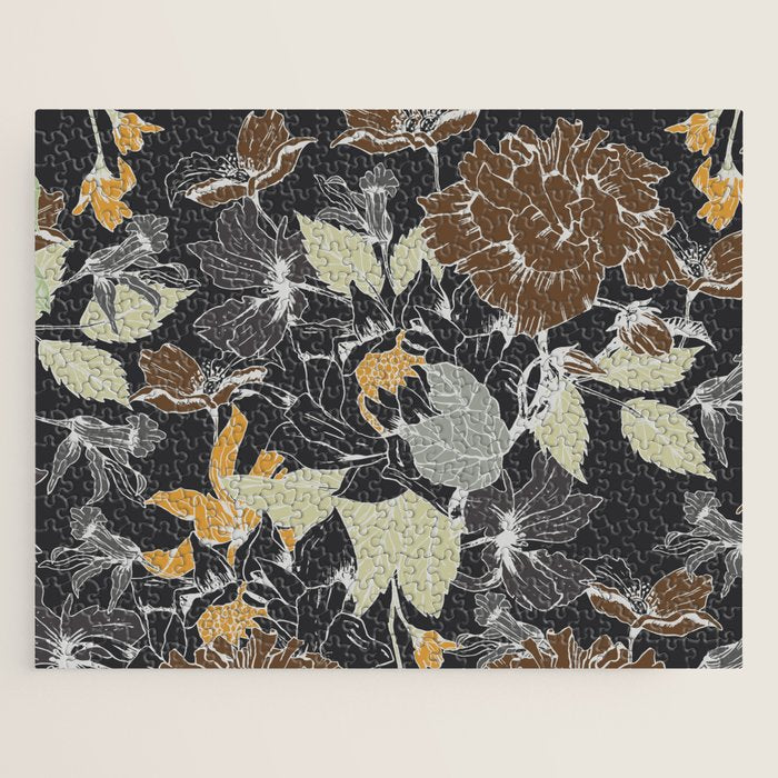 Vintage Midnight Florals Jigsaw Puzzle Gallery Image 1