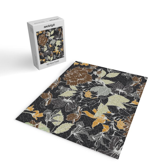 Vintage Midnight Florals Jigsaw Puzzle Gallery Image 2