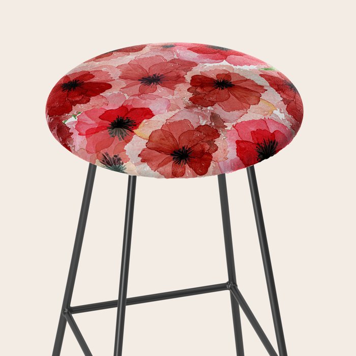 Pressed Poppy Blossom Pattern Stool Gallery Image 2